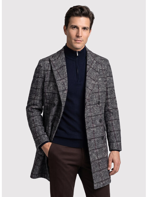 Pako Lorente Pako Lorente Płaszcz zimowy P26WF-7X-003 Szary Straight Fit