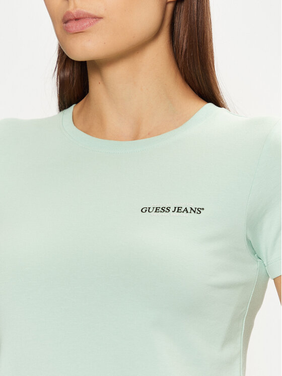 Guess Jeans Guess Jeans Marškinėliai W4YI02 J1314 Žalia Regular Fit