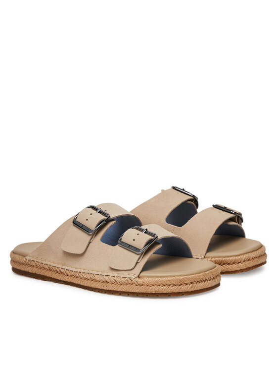 Tommy Hilfiger Tommy Hilfiger Еспадрильї Flex Jutte Hilfiger Suede Sandal FM0FM05503 Бежевий