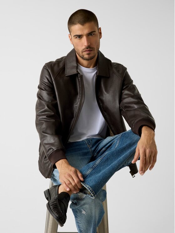 Guess Guess Μπουφάν μεταβατικό 180377 Καφέ Classic Fit