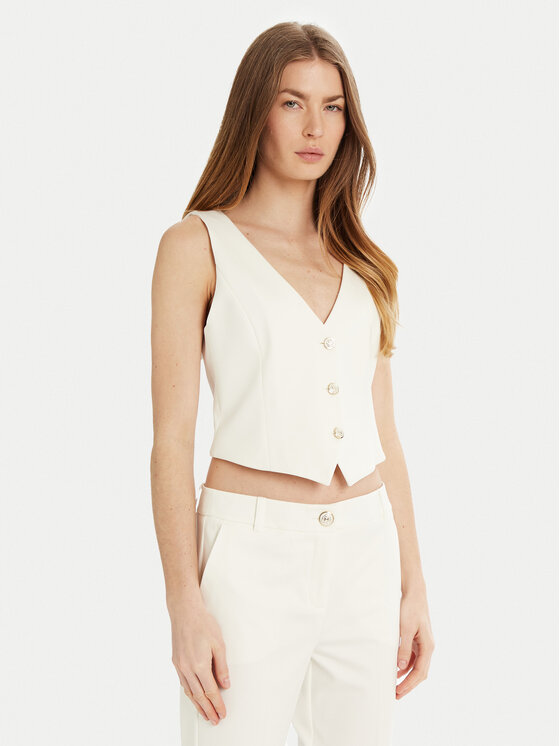 Marella Marella Gilet Camper 2513911034 Bianco Slim Fit