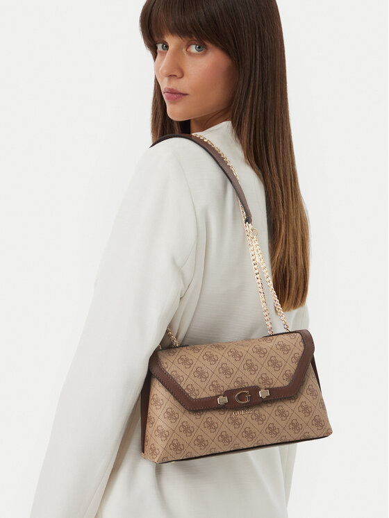 Guess Ročna torba Lindsey HWSG97 49210 Svetlo rjava