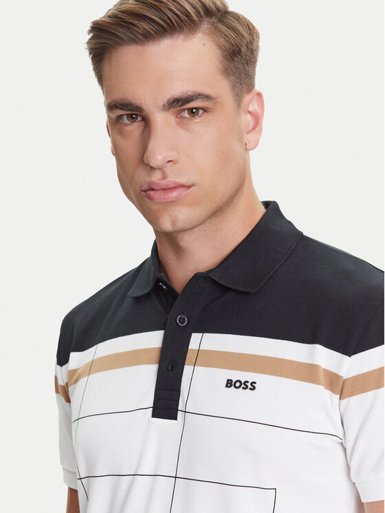 BOSS BOSS Polo majica Paule 50544477 Bela Slim Fit
