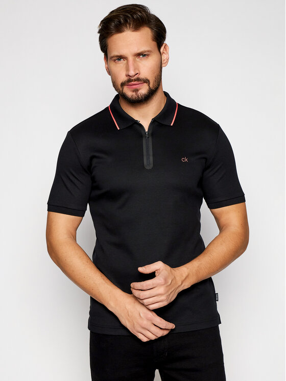 calvin klein zip up polo