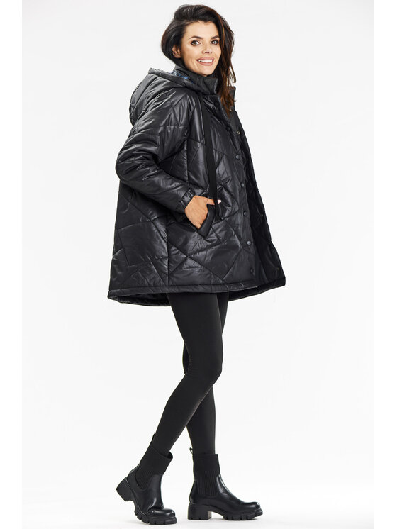 Awama Awama Dámska bunda A687 Čierna Basic Fit