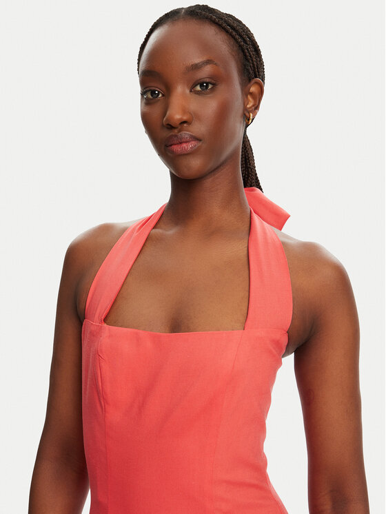 Bardot Bardot Sukienka koktajlowa Marabella Halter 59803DB1 Koralowy Regular Fit