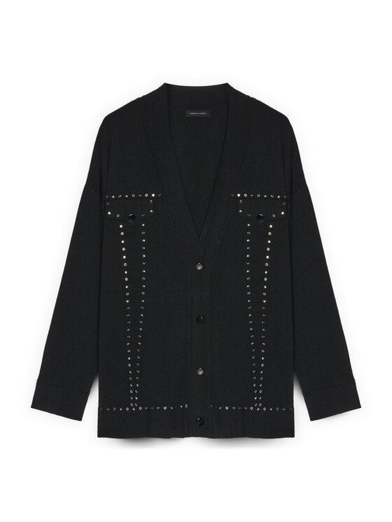 Fiorella Rubino Fiorella Rubino Cardigan M715L008096N033 Nero Regular Fit