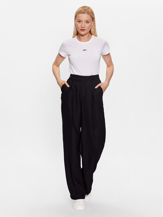 BOSS Boss Majica 50490018 Bela Slim Fit
