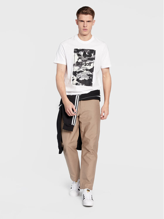 T-shirt Graphic Camo HN6724 Bianco Regular Fit