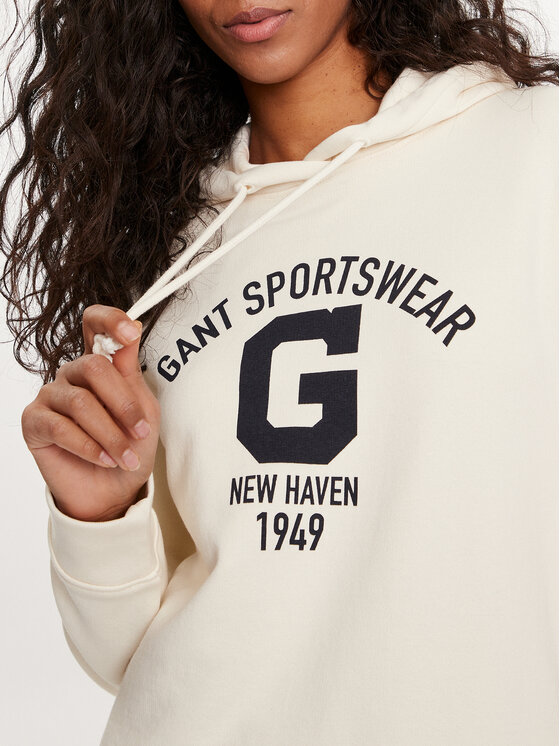 Gant Gant Majica dugih rukava Logo 4200847 Écru Relaxed Fit