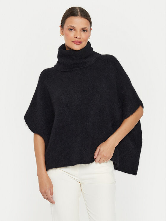 Kontatto Bluză cu gât 3M0232 Negru Regular Fit