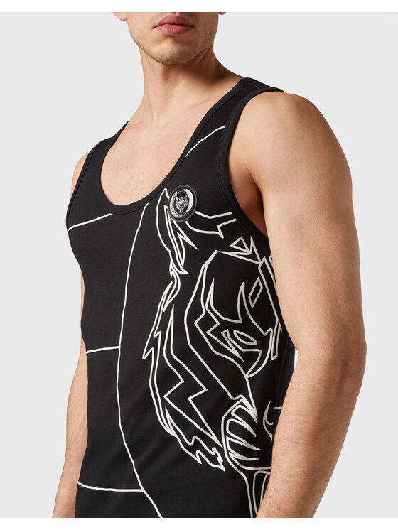 Plein Sport Plein Sport Tank top 1783 Czarny Regular Fit