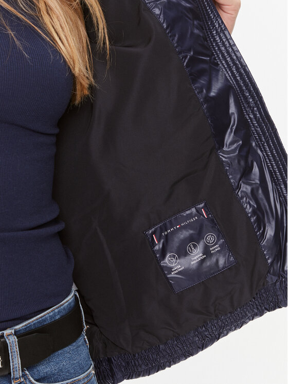 Tommy Hilfiger Tommy Hilfiger Vatovaná bunda New York Gloss WW0WW40836 Tmavomodrá Relaxed Fit
