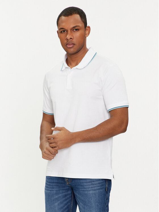 Guess Tricou polo M4GP60 K7O64 Alb Slim Fit