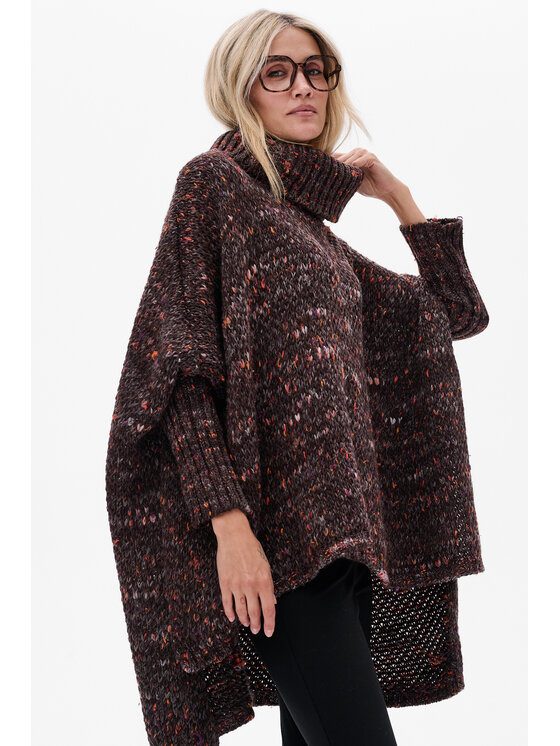 blue shadow blue shadow Sweter Tris Brązowy Regular Fit