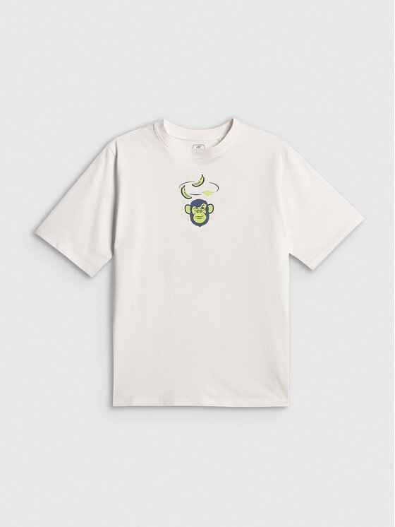 4F 4F T-Shirt T-SHIRT GALLERY Biały Loose Fit