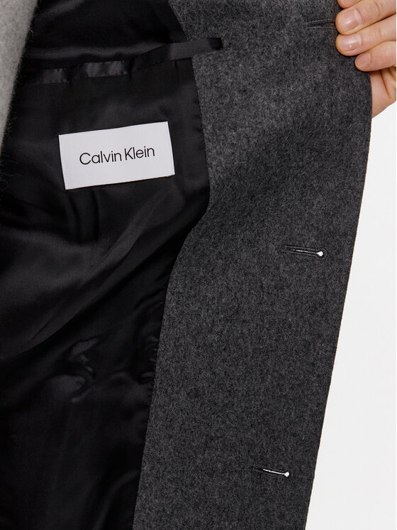 Calvin Klein Calvin Klein Płaszcz wełniany K10K110462 Szary Regular Fit