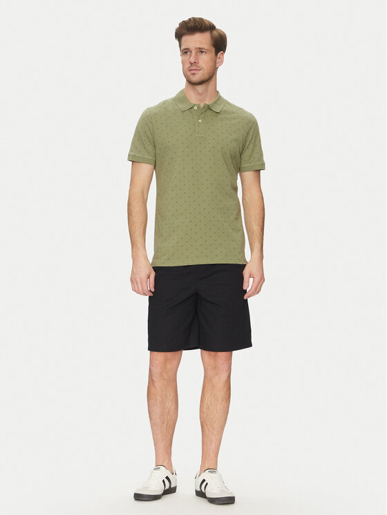 Blend Blend Тениска с яка и копчета 20718261 Зелен Regular Fit