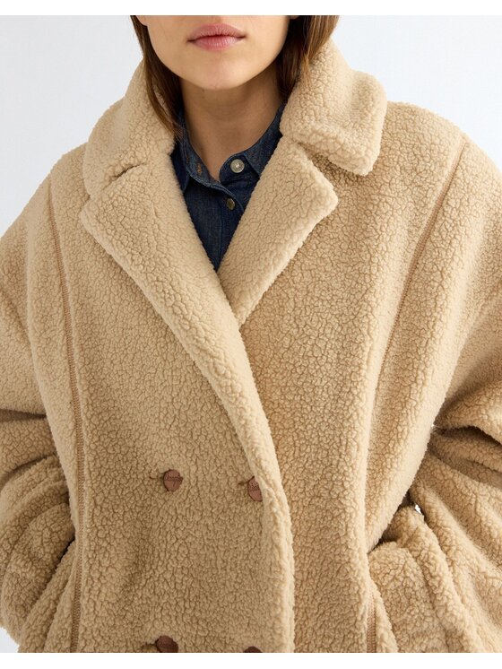Wrangler Wrangler Kurtka przejściowa MOTO SHERPA JACKET Beżowy Oversize