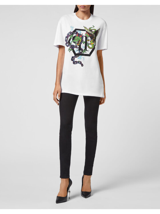 PHILIPP PLEIN PHILIPP PLEIN T-Shirt 5509 Biały Regular Fit
