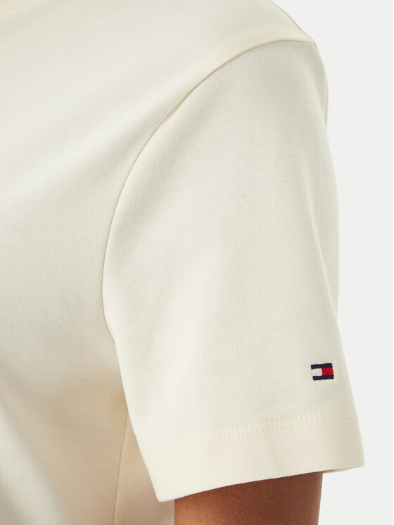 Tommy Hilfiger Tommy Hilfiger T-Shirt Logo Interlock WW0WW48707 Světle béžová Regular Fit
