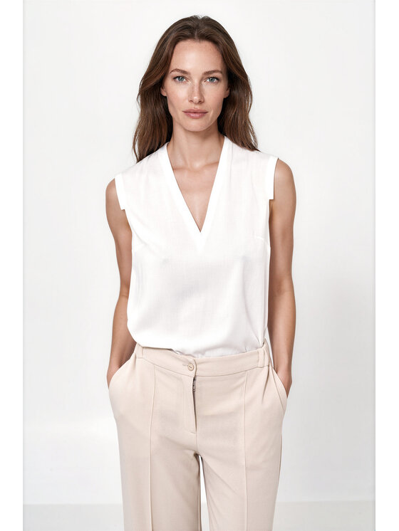 NIFE NIFE Blúzka B238 Krémová Relaxed Fit