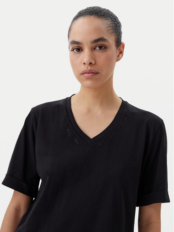 Liu Jo Sport Liu Jo Sport T-särk TA5175 JS923 Must Regular Fit