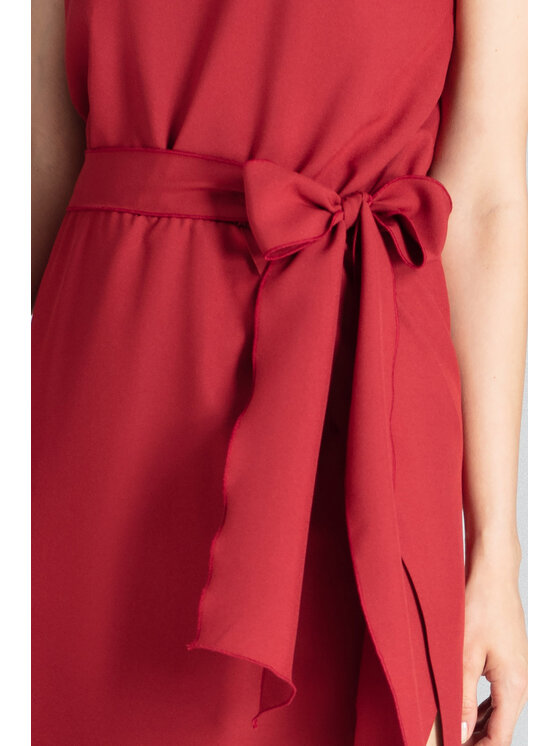 FIGL FIGL Sukienka M674 Bordowy Regular Fit