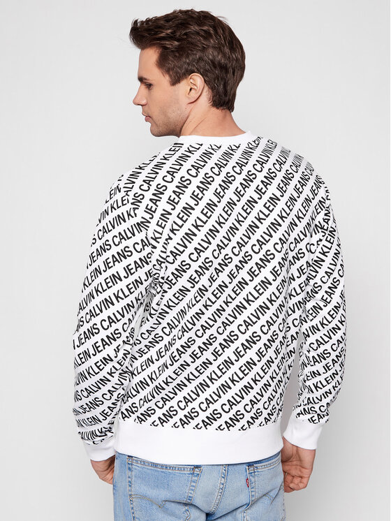 Calvin Klein Jeans Felpa J30J318060 Bianco Regular Fit • Modivo.it