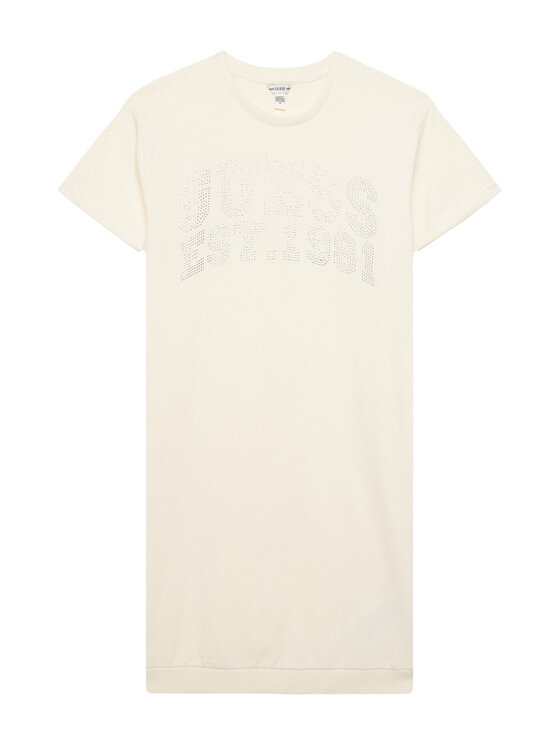 Guess Guess Kasdieninė suknelė J6RK00 KA6R4 Écru Regular Fit