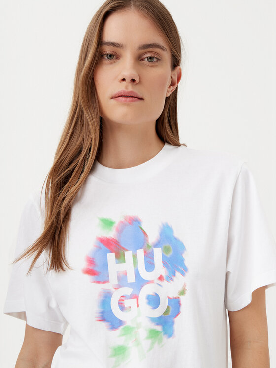 HUGO HUGO T-shirt Vintage 50534545 Bijela Boxy Fit