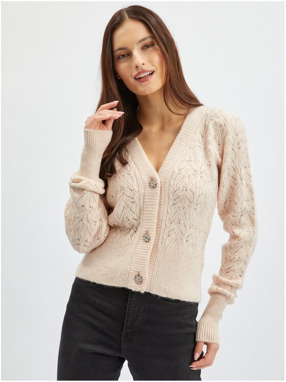 Orsay Orsay Kardigan 511194-044000__L Beżowy Regular Fit
