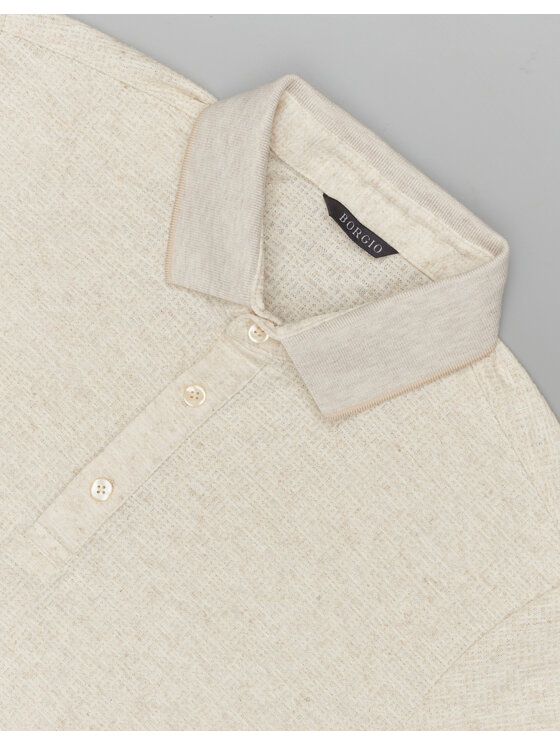 Borgio Borgio Polo leini_bz Beżowy Classic Fit