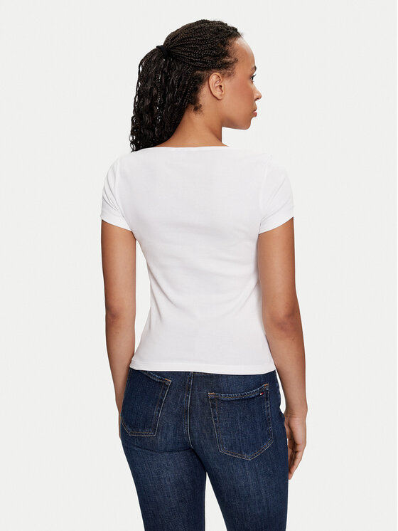 Tommy Jeans Tommy Jeans Футболка Henley DW0DW18669 Білий Slim Fit