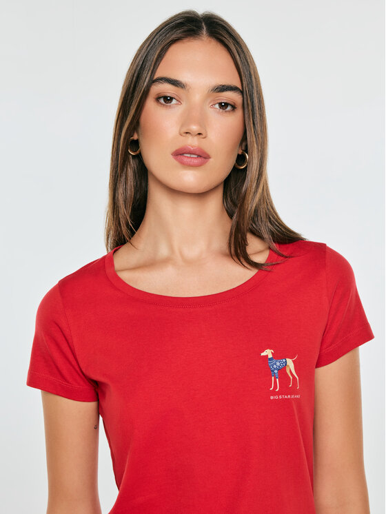 BIG STAR BIG STAR T-Shirt MERIA Czerwony Basic Fit