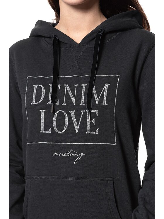 Mustang Mustang Felpa BELLA H STRUCTURE Nero Regular Fit