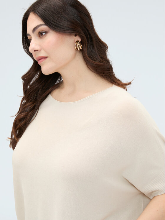 Fiorella Rubino Fiorella Rubino Sweter M250E002272N011 Kremowy Boxy Fit