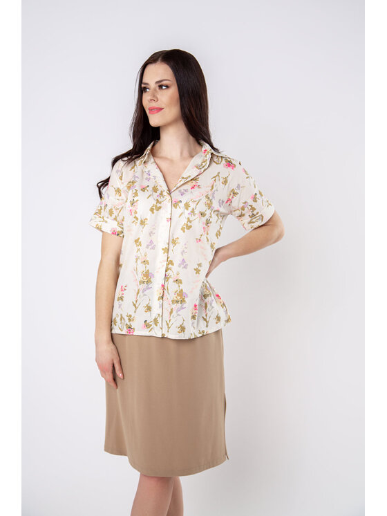 QUIOSQUE QUIOSQUE Halenka VEVO SHIRT Écru Regular Fit