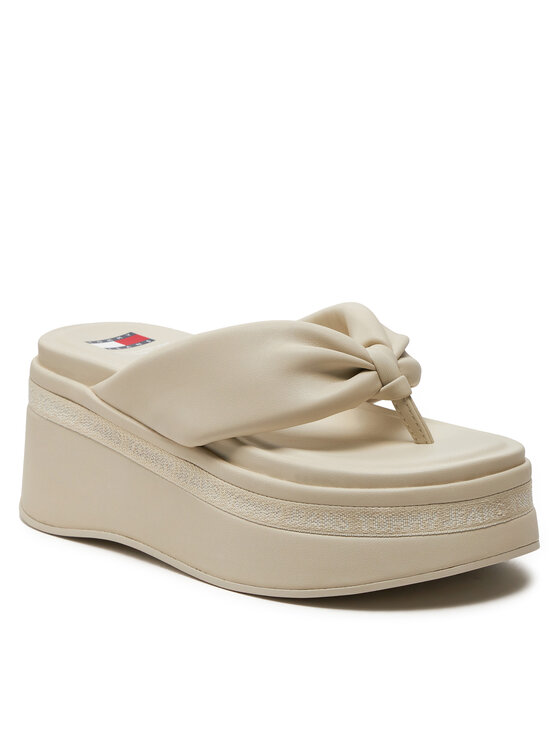 Tommy Jeans Tommy Jeans Japonki Tjw Wedge Sandal EN0EN02457 Beżowy