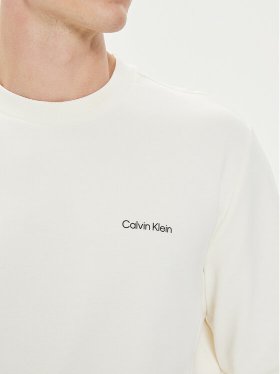 Calvin Klein Calvin Klein Majica dugih rukava Micro Logo K10K109926 Écru Regular Fit