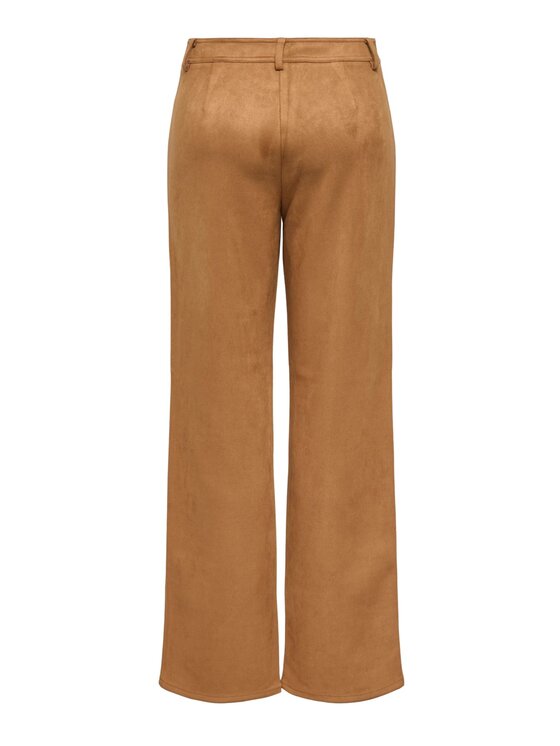ONLY ONLY Παντελόνι Pantalone onlina life mnw str faux suade Καφέ Straight Fit