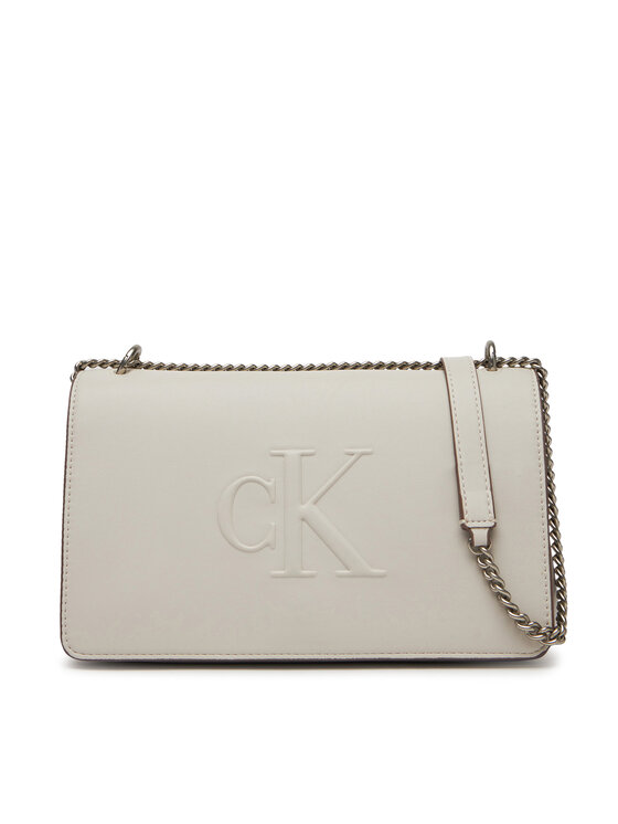 Geantă Calvin Klein Jeans Sculpted Ew Flap25 Shoulder Bag LV04K3035G Alb
