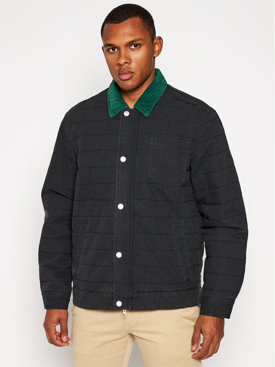 Converse Converse Džinsinė striukė Saffron 10019460-A02 Juoda Regular Fit