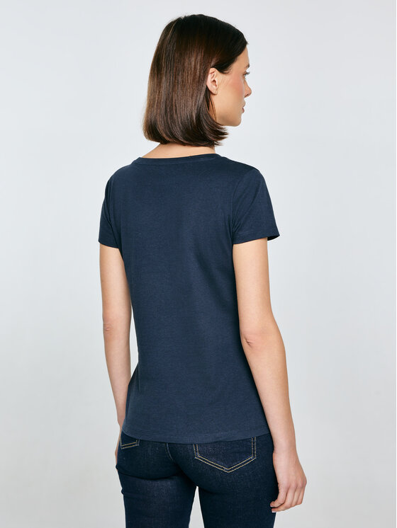 BIG STAR BIG STAR T-Shirt MERRA Granatowy Basic Fit