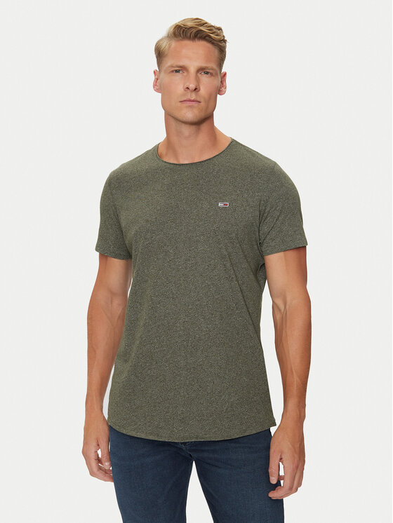 Tommy Jeans Tommy Jeans Majica Jaspe DM0DM09586 Khaki Slim Fit