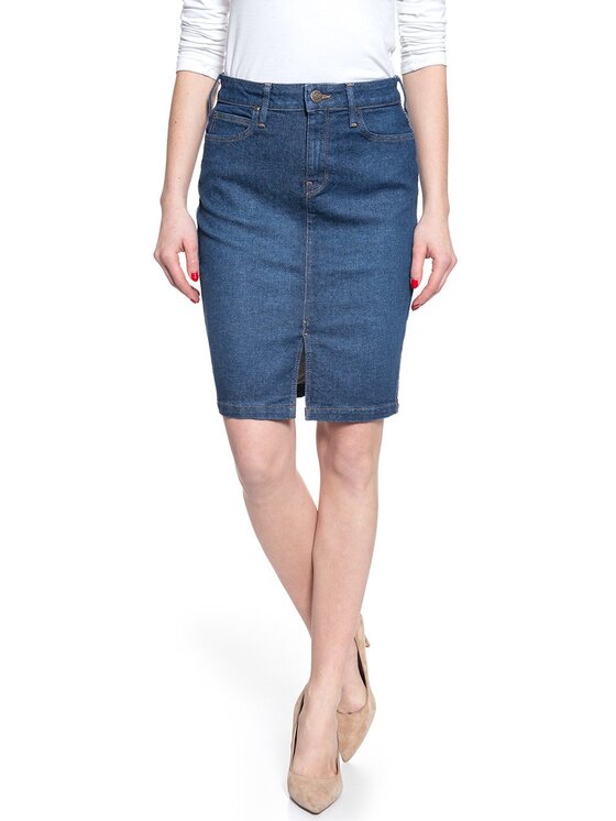 Lee Lee Spódnica mini PENCIL SKIRT Niebieski Regular Fit