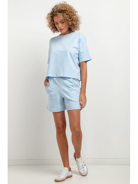 Tessita Tessita Bluza T386-5-L/XXL Błękitny Oversize