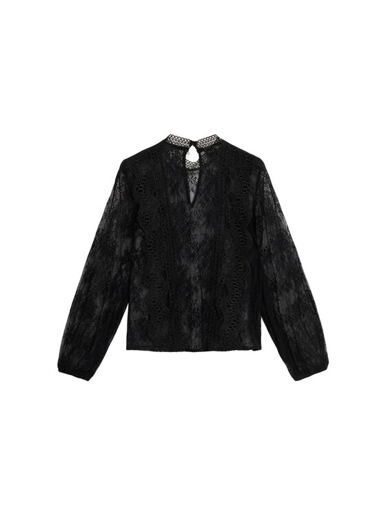 Oltre Oltre Bluzka 2048R003141N033 Czarny Regular Fit
