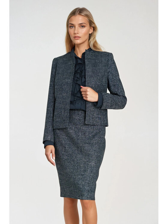 NIFE NIFE Midi sukně SP85 Tmavomodrá Bodycon Fit