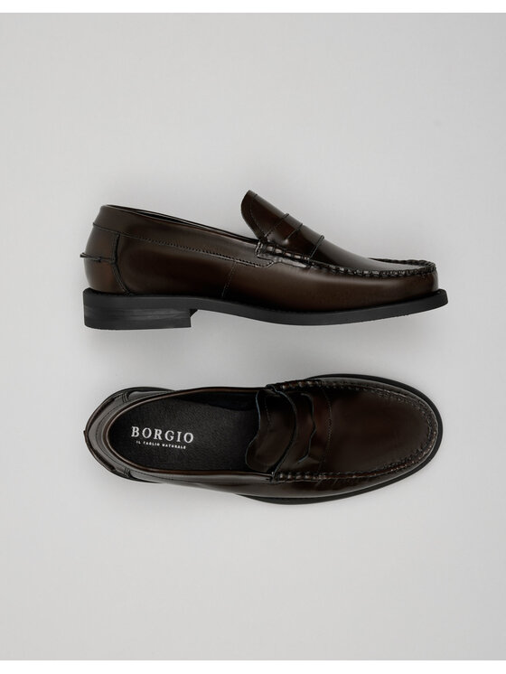 Borgio Borgio Mokasyny f309 brown Brązowy